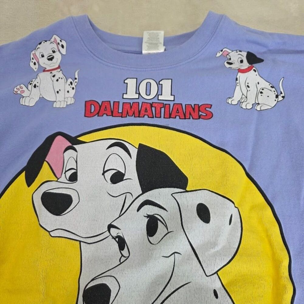 Disney 101 Dalmatians Crew Neck Sweatshirt Lavender Size S Women's Long Sleeve - Picture 3 of 11
